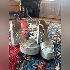 Italian Baby Blue Platform Heels